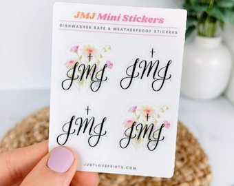 Mini JMJ Vinyl Sticker Sheet, Set of 4 stickers, Catholic Mother's Day, Catholic Teen Gift, Catholic Sister Gift, Catholic Teacher Gift