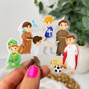 Catholic Boy Saints Sticker, Kid Saint Boys Sticker, Catholic Toddler Gift, Catholic Decal, Catholic Sticker, Catholic School Gift