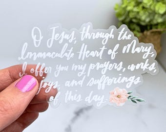 Morning Offering Prayer, Catholic Sticker, Catholic Mom Gift, Catholic Mother's Day Gift, Catholic Mom, Christian Mother's Day
