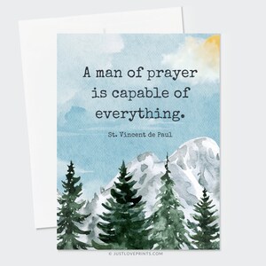 Man of Prayer Greeting Card, Catholic Father's Day Card, Catholic Dad ...