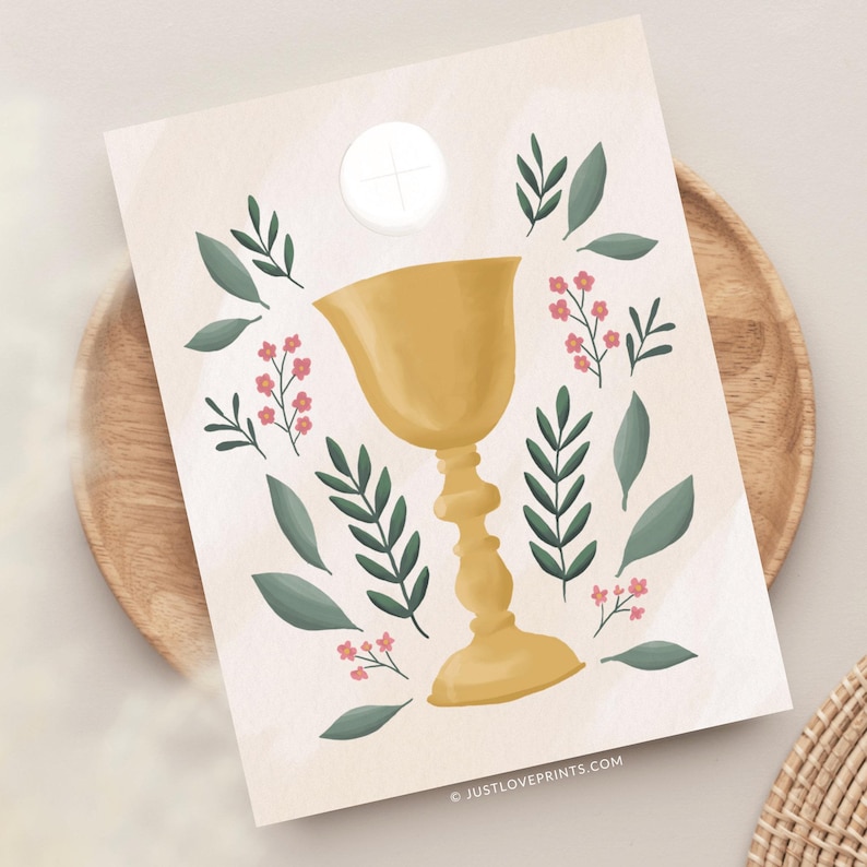 Eucharist Greeting Card, RCIA Card, First Holy Communion Card, Catholic Priest Card, Catholic Wedding Card image 1