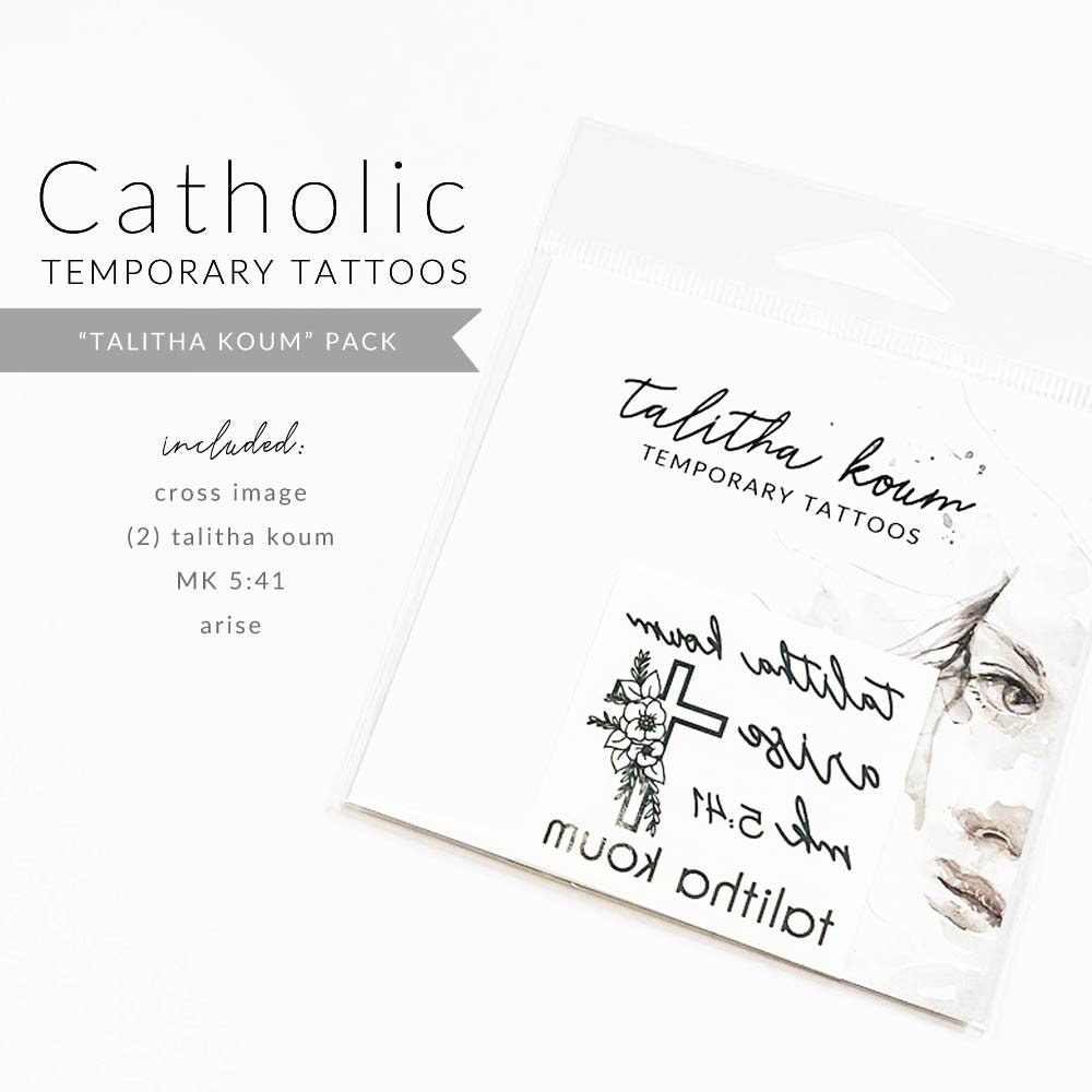 Temporary Tattoos | Talitha Koum Collection | Catholic Tattoos - Etsy, image size:1000x1000