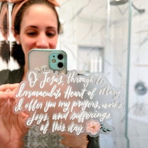 Morning Offering Prayer, Catholic Sticker, Catholic Mom Gift, Catholic Mother's Day Gift, Catholic Mom, Christian Mother's Day image 3