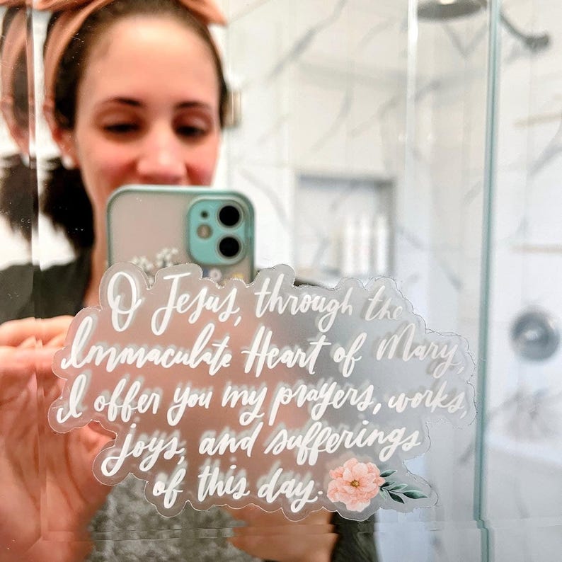 Morning Offering Prayer, Catholic Sticker, Catholic Mom Gift, Catholic Mother's Day Gift, Catholic Mom, Christian Mother's Day image 3