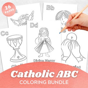 Katholieke ABC-kleurbundel | Direct downloaden | Afdrukbare kleurplaten voor katholieke kinderen | Katholiek thuisonderwijs + katholieke leraar