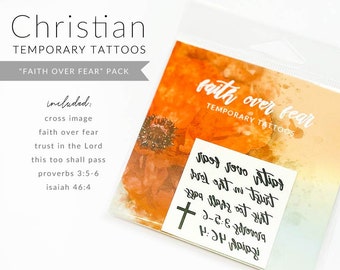 Temporary Tattoos | Faith Over Fear Collection | Christian Tattoos