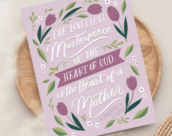 Heart of a Mother Greeting Card, Catholic Mother's Day Card, Catholic Mom Card, Catholic Mom, Catholic Greeting Card, St Therese Quote