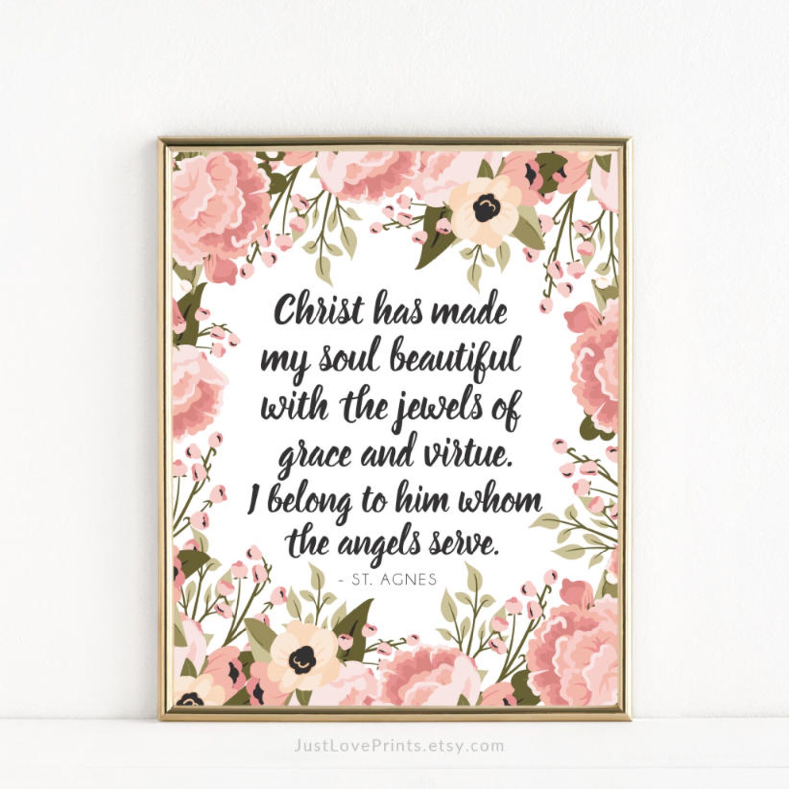 Saint Agnes Quote Catholic Saint Art 8x10 Print Etsy