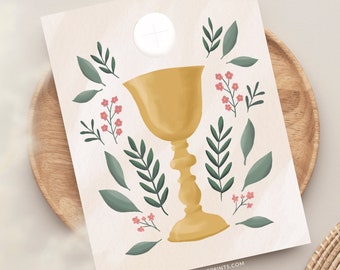 Eucharist Greeting Card, RCIA Card, First Holy Communion Card, Catholic Priest Card, Catholic Wedding Card