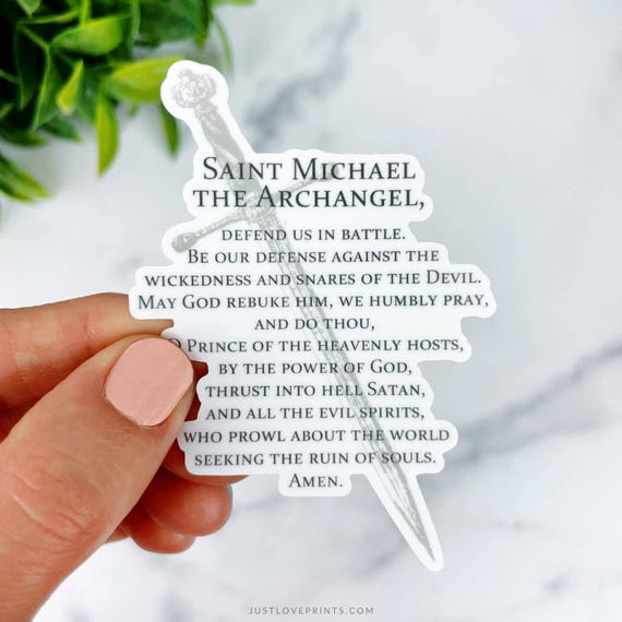 St. Michael Prayer Vinyl Sticker, Catholic Dad Gift, Catholic Priest Gift, Catholic Boyfriend Gift, Catholic Brother, Dishwasher Safe,