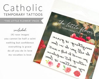 Temporary Tattoos | The Little Flower Collection | St. Thérèse of Lisieux Tattoos