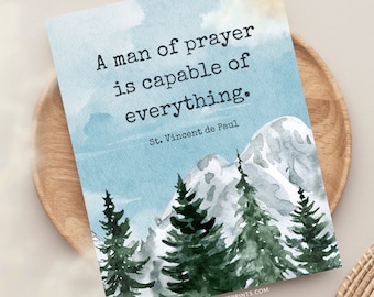 Man of Prayer Greeting Card, Catholic Father's Day Card, Catholic Dad Card, Catholic Priest Card, Catholic Confirmation Card, Ordinatoin