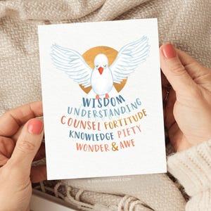 Gifts of the Holy Spirit Greeting Card, Catholic Confirmation Card, Catholic RCIA Card, Catholic Greeting Card, Catholic Priest Card image 2