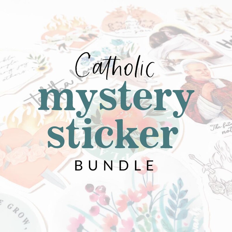 Catholic Mystery Sticker Bundle Catholic Gift for students, bible study, FOCUS, campus ministry image 1