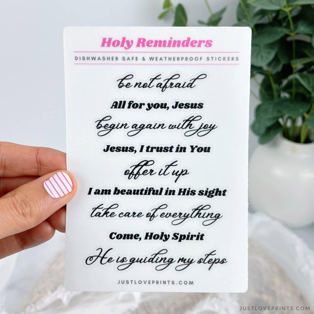 Holy Reminders Vinyl Sticker Sheet, Catholic Woman Gift, Catholic ...
