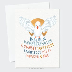 Gifts of the Holy Spirit Greeting Card, Catholic Confirmation Card, Catholic RCIA Card, Catholic Greeting Card, Catholic Priest Card image 3