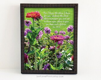 For I Know The Plans I Have For You | Jeremiah 29:11 | 8x10 Print