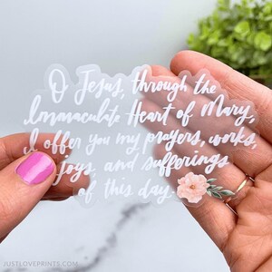 Morning Offering Prayer, Catholic Sticker, Catholic Mom Gift, Catholic Mother's Day Gift, Catholic Mom, Christian Mother's Day image 2