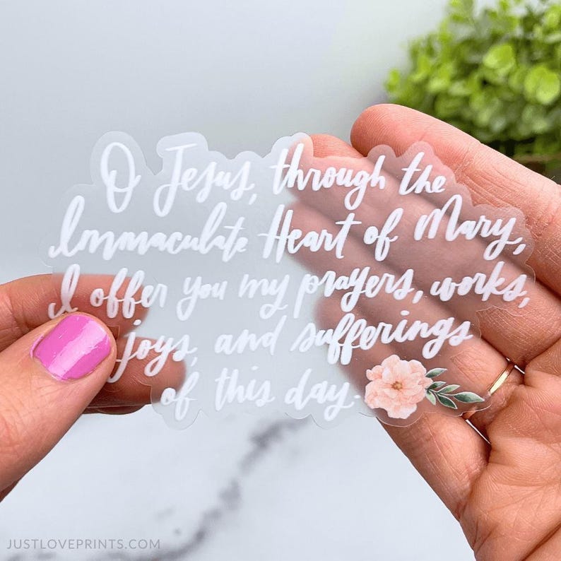 Morning Offering Prayer, Catholic Sticker, Catholic Mom Gift, Catholic Mother's Day Gift, Catholic Mom, Christian Mother's Day image 2