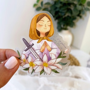 St. Dymphna, Catholic Stickers, Catholic Wellness Gift, Catholic Woman Gift, Patron Saint of Mental Health