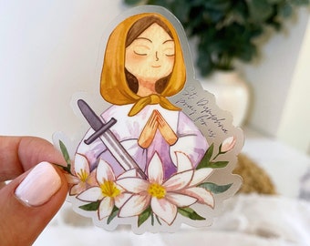 St. Dymphna, Catholic Stickers, Catholic Wellness Gift, Catholic Woman Gift, Patron Saint of Mental Health