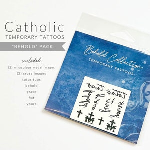 Temporary Tattoos Behold Collection Catholic Marian Consecration Tattoos image 1