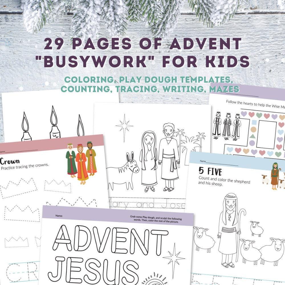 Advent Activity Pages, Catholic Christmas Activity Pages, Catholic ...