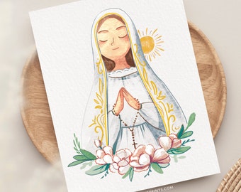 Our Lady of Fatima Greeting Card, Catholic Mom Card, Catholic Sister Card, Catholic Stationery, Catholic Priest Card, Catholic Teacher Card