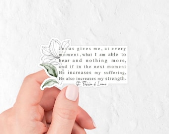 St. Therese of Lisieux Quote, Catholic Woman Gift, Catholic Sympathy Gift, Catholic Sister Gift, Catholic Sticker for Water Bottle