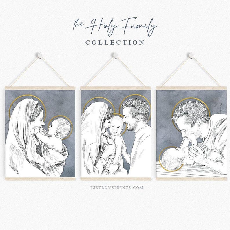 St. Joseph Playing With Baby Jesus | Catholic Father's Day Gift ...