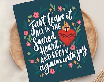 Begin Again with Joy Greeting Card, Catholic Greeting Card, Catholic Sympathy Card, St Teresa of Calcutta Quote, Catholic Encouragement