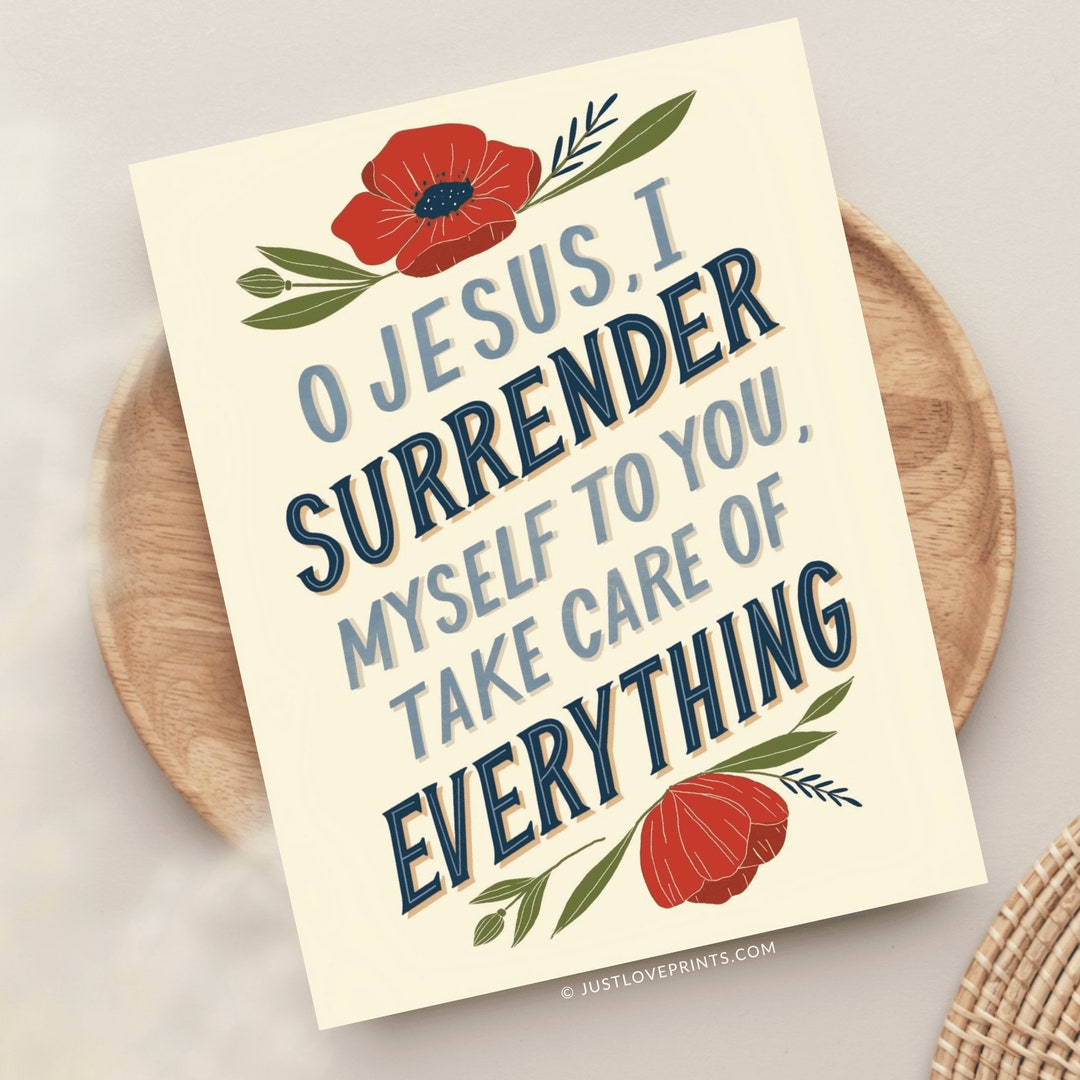 Surrender to Jesus Greeting Card, Surrender Novena, Catholic Greeting