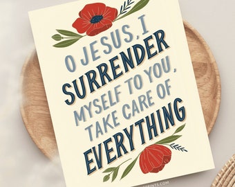 Surrender to Jesus Greeting Card, Surrender Novena, Catholic Greeting Card, Catholic Stationery, Catholic Encouragement Gift, Catholic Mom