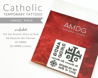 Temporary Tattoos | AMDG Collection | Catholic Tattoos