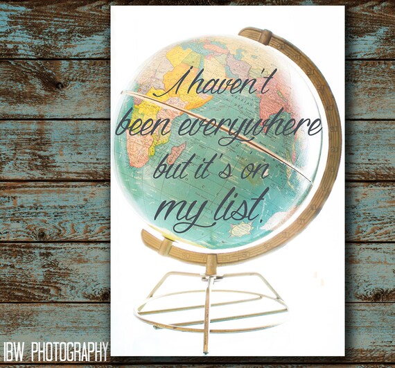 Items similar to Globe with quote quote print fine art photography