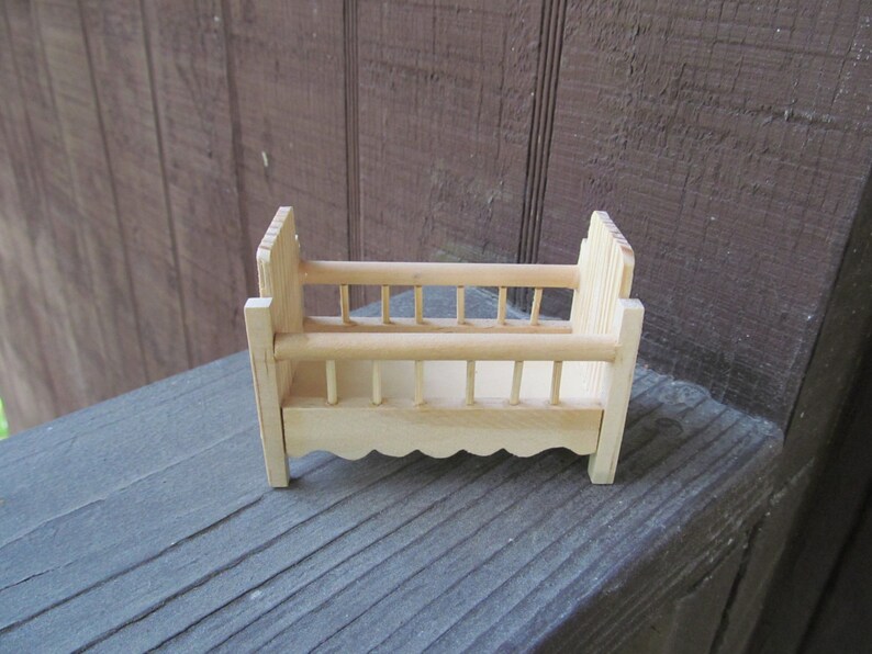 mini wooden crib