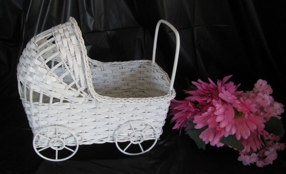 Vintage Wicker Baby Buggy Great For Baby Shower Decorations Etsy
