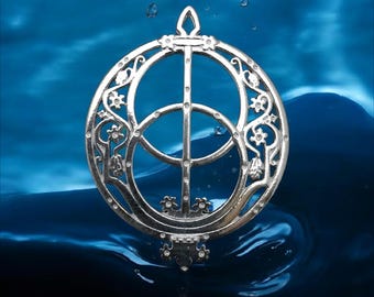 Sterling Silber Vesica Piscis Anhänger: Heilige Geometrie, Maskulin-Weibliche Symbolik