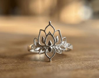 Handgemachte Sterling Silber Lotus Ring