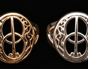 Glastonbury Avalon Chalice Well Ring, Vesica Piscis, Messing Handgemacht in Glastonbury