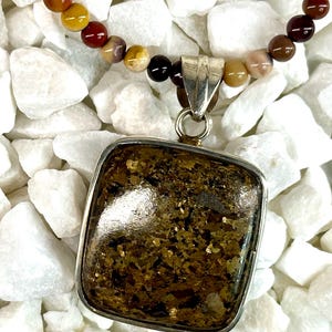 Necklace & Pendant-Jasper Beads with Sterling Silver and Jasper (?) pendant