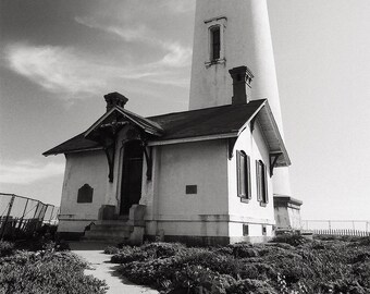 Pigeon Point Lighthouse California Photo, Pacific Coast Highway, California Wall Decor, Black & White Lighthouse Photo