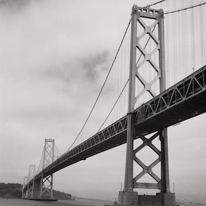 Black and White San Francisco Photo, Oakland Bay Bridge Wall Art, San Francisco Nautical Decor, Treasure Island San Francisco Photography