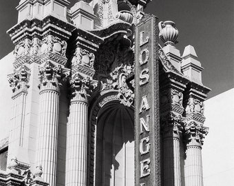 Los Angeles Theater Black & White Photo Print, Downtown LA Photography, Architecture Wall Art, Los Angeles Wall Art
