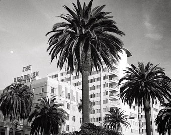 The Georgian Hotel Santa Monica, California Black and White Photo, Black & White Coastal Decor, Art Deco Buildings