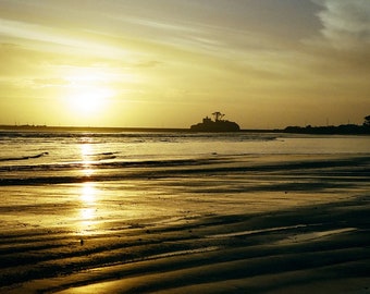 Sunset at Battery Point Lighthouse, Crescent City California Photo, Nautical Wall Decor, Lighthouse Photography