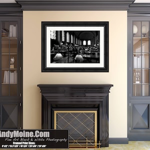 Bates Hall Boston Public Library Black & White Photo, Boston Massachusetts Photo Print, Boston Wall Art