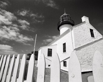 Old Point Loma Lighthouse San Diego California Photo, Black & White Photography, Nautical Wall Decor, Cabrillo National Monument