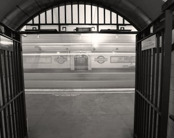 Sydney Black and White Photo, Museum Train Station, Black & White Subway Photography, Minimalist Home Decor