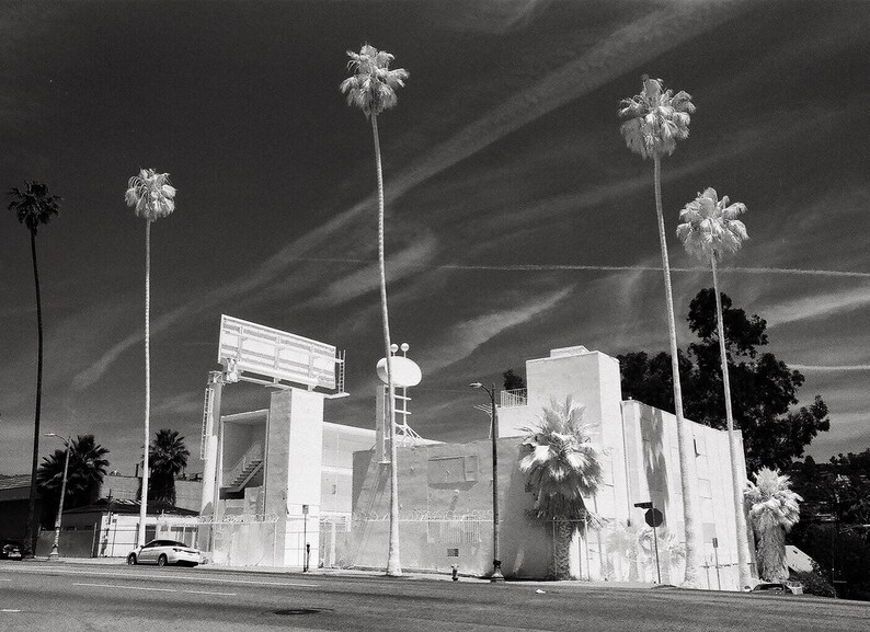 Sunset Pacific Motel Los Angeles Photo, Black & White Photography, Vincent Lamouroux Art, Minimalist Wall Decor image 1